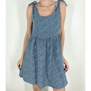 Women's Blue Floral Ditsy Mini Sun Dress Size Small